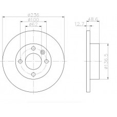 ΔΙΣΚΟΠΛΑΚΑ ΕΜΠΡΟΣ ,(236x13) ,SKODA ,FAVORIT 1990-1997 ,TRW ΔΙΣΚΟΠΛΑΚΑ ΕΜΠΡΟΣ ,(236x13) ,SKODA ,FAVORIT 1990-1997 ,TRW