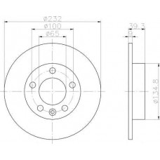 ΔΙΣΚΟΠΛΑΚΑ ΠΙΣΩ ,(232x9) ,VW,SEAT,SKODA,AUDI