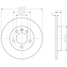 ΔΙΣΚΟΠΛΑΚΑ ΠΙΣΩ ,(239x9) ,VW,SKODA,AUDI ΔΙΣΚΟΠΛΑΚΑ ΠΙΣΩ ,(239x9) ,VW,SKODA,AUDI