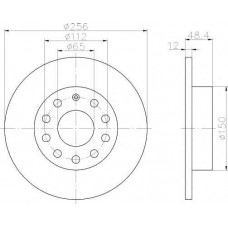 ΔΙΣΚΟΠΛΑΚΑ ΠΙΣΩ ,(256x12) ,VW,SEAT,SKODA,AUDI ΔΙΣΚΟΠΛΑΚΑ ΠΙΣΩ ,(256x12) ,VW,SEAT,SKODA,AUDI