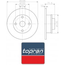 ΔΙΣΚΟΠΛΑΚΑ ΠΙΣΩ ,(226x10) ,VW,SEAT