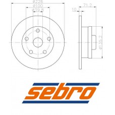 ΔΙΣΚΟΠΛΑΚΑ ΠΙΣΩ ,(226x10) ,VW,SEAT,GOLF 3,VENTO,PASSAT 1985-1997,TOLEDO 1991-1999