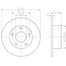 ΔΙΣΚΟΠΛΑΚΑ ΠΙΣΩ ,(245x10) ,VW,SKODA,AUDI ΔΙΣΚΟΠΛΑΚΑ ΠΙΣΩ ,(245x10) ,VW,SKODA,AUDI