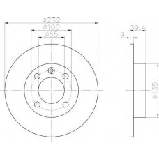 ΔΙΣΚΟΠΛΑΚΑ ΠΙΣΩ ,(232x9) ,VW,SEAT ΔΙΣΚΟΠΛΑΚΑ ΠΙΣΩ ,(232x9) ,VW,SEAT