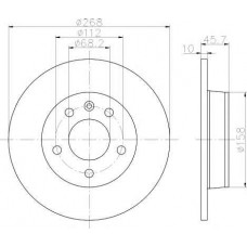 ΔΙΣΚΟΠΛΑΚΑ ΠΙΣΩ ,(268x10) ,VW,SEAT,FORD ΔΙΣΚΟΠΛΑΚΑ ΠΙΣΩ ,(268x10) ,VW,SEAT,FORD