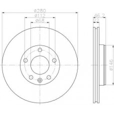 ΔΙΣΚΟΠΛΑΚΑ ΕΜΠΡΟΣ ,(280x22) ,VW,SEAT,AUDI ΔΙΣΚΟΠΛΑΚΑ ΕΜΠΡΟΣ ,(280x22) ,VW,SEAT,AUDI