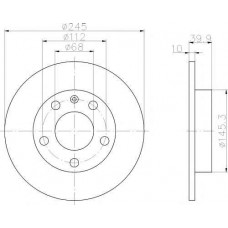 ΔΙΣΚΟΠΛΑΚΑ ΠΙΣΩ ,(245x10) ,SEAT,AUDI ΔΙΣΚΟΠΛΑΚΑ ΠΙΣΩ ,(245x10) ,SEAT,AUDI